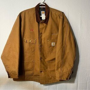 Carhartt C01 BRN Blanket Lined Barn Chore Canvas Work Coat Size 56 Reg
